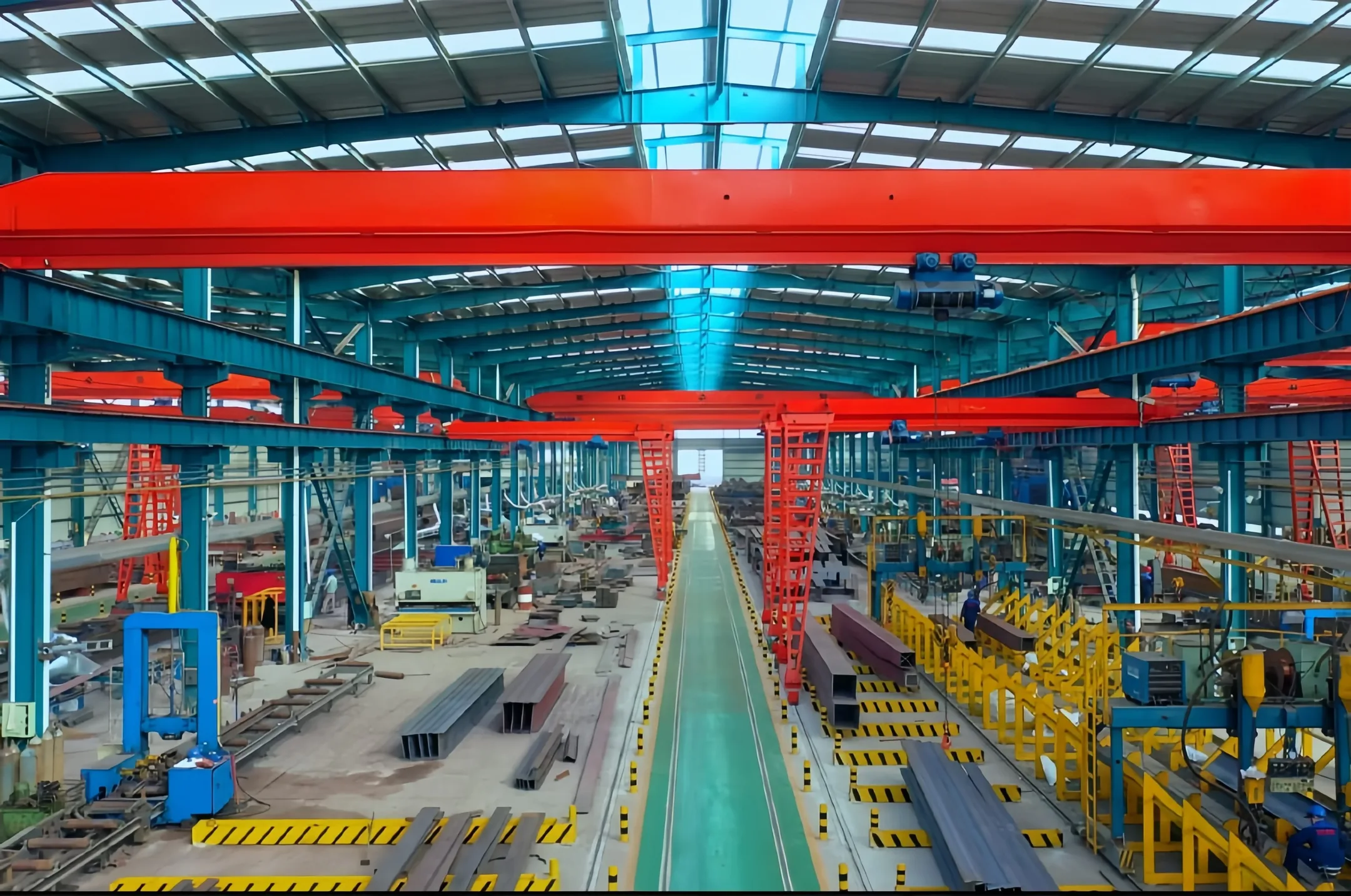 Steel structure manufacturing workshop